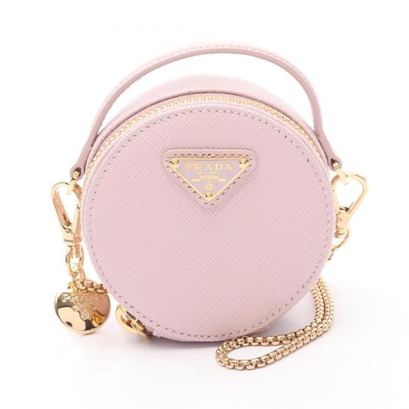 PRADA Pink Leather Saffiano Shoulder Bag - Picture 1 of 7